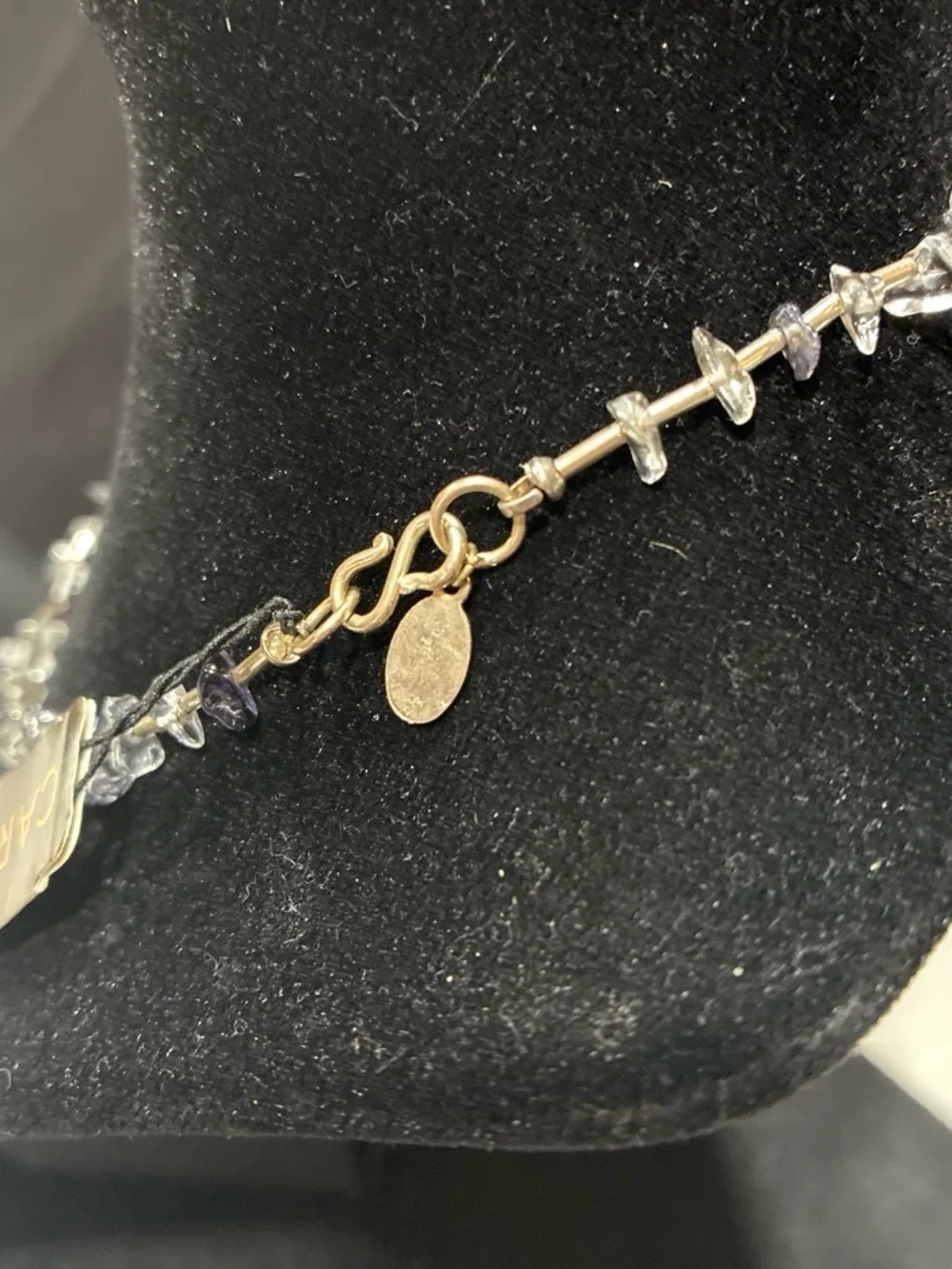 Carolee Silver-Tone Necklace with brown and Clear Bead Accents